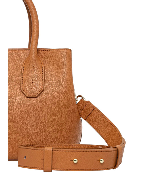 Patrizia Pepe borsa shopping mini in pelle cuoio da donna