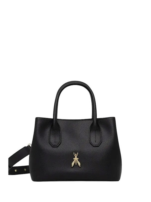 Patrizia Pepe borsa shopping mini in pelle nero da donna