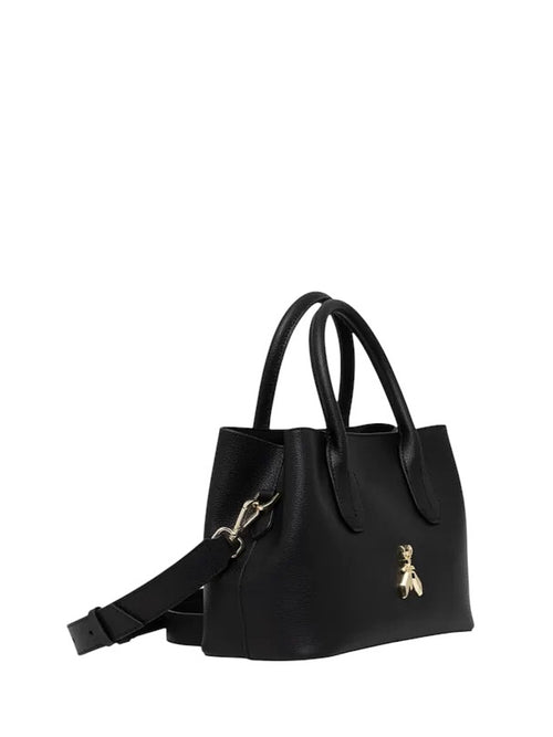 Patrizia Pepe borsa shopping mini in pelle nero da donna