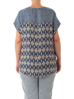 Elena Mirò blusa scollo a V da donna blu