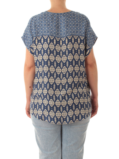 Elena Mirò blusa scollo a V da donna blu