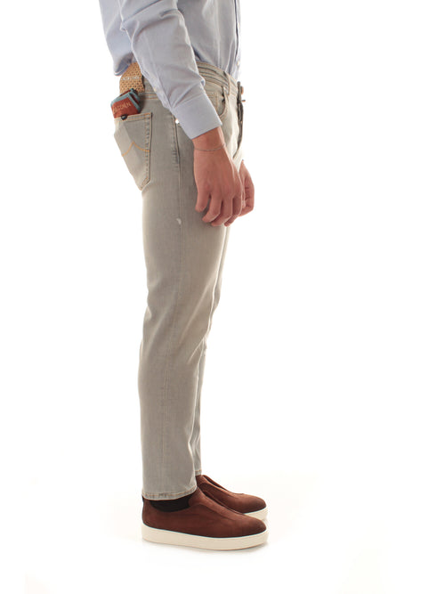 Jacob Cohen jeans scott cropped carrot slim fit da uomo light grey
