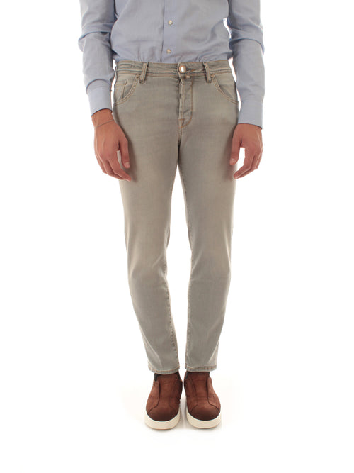 Jacob Cohen jeans scott cropped carrot slim fit da uomo light grey