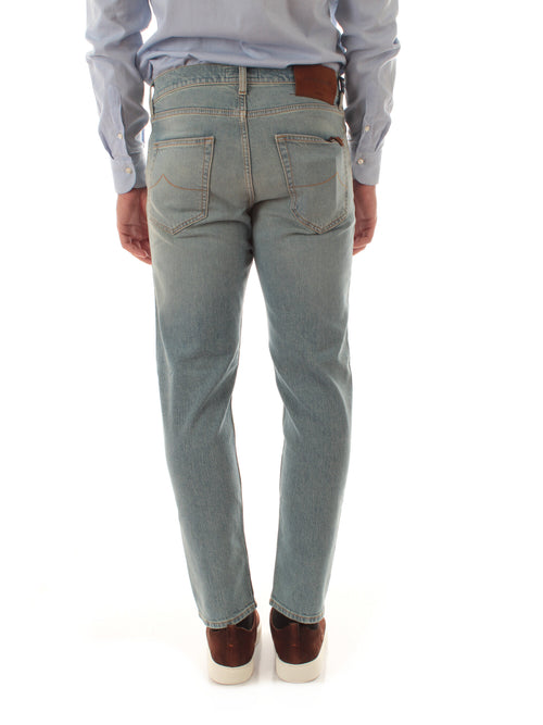 Jacob Cohen jeans cropped tapared fit da uomo light blue