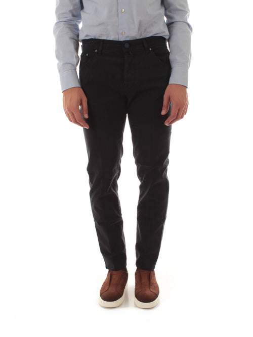 Jacob Cohen jeans scott cropped carrot slim fit da uomo navy blue