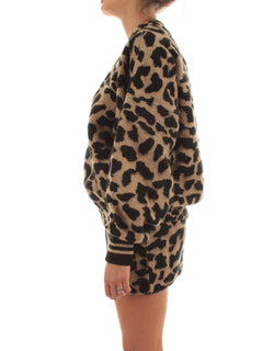 Akep bomber animalier da donna base sabbia