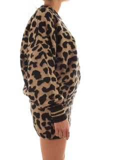 Akep bomber animalier da donna base sabbia