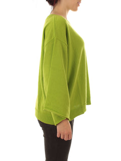 Akep maglia con scollo a barca da donna verde