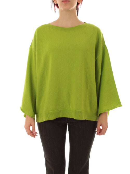 Akep maglia con scollo a barca da donna verde
