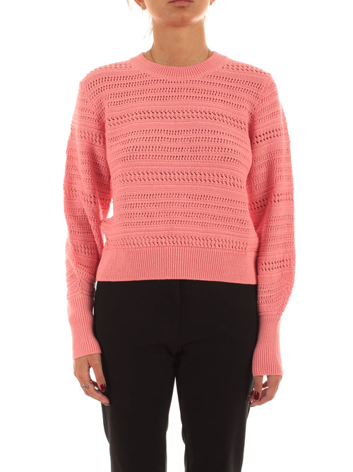 Akep maglia girocollo in punto unito da donna blush