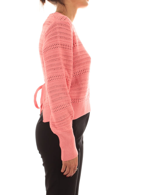Akep maglia girocollo in punto unito da donna blush