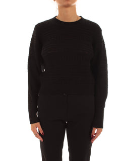 Akep maglia girocollo in punto unito da donna nero