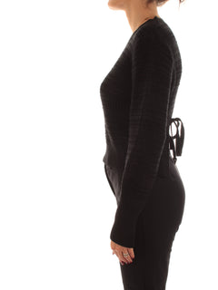 Akep maglia girocollo in punto unito da donna nero