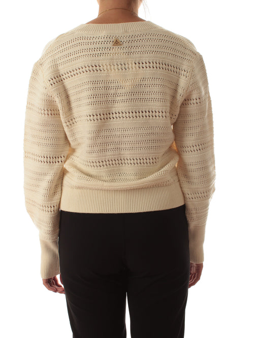 Akep maglia scollo a v da donna ecru