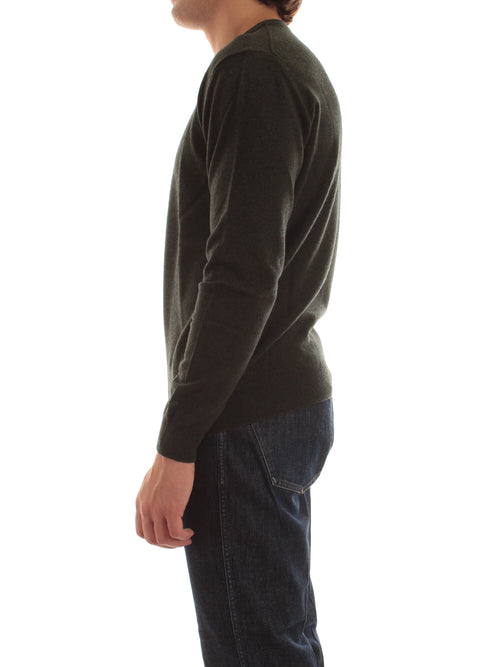 Woolrich maglione girocollo in pura lana da uomo greenstone