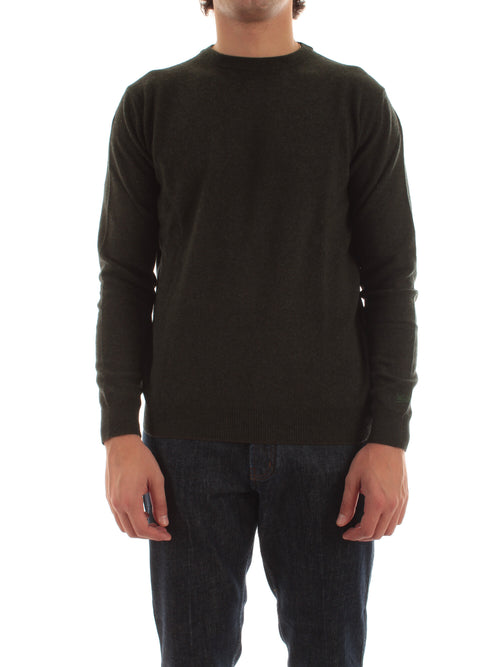 Woolrich maglione girocollo in pura lana da uomo greenstone