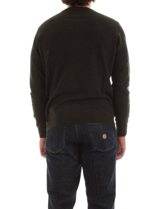 Woolrich maglione girocollo in pura lana da uomo greenstone