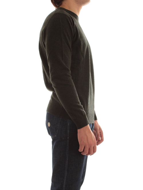 Woolrich maglione girocollo in pura lana da uomo greenstone