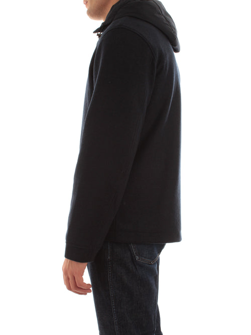 Woolrich knitted wool shirt jacket da uomo melton blue