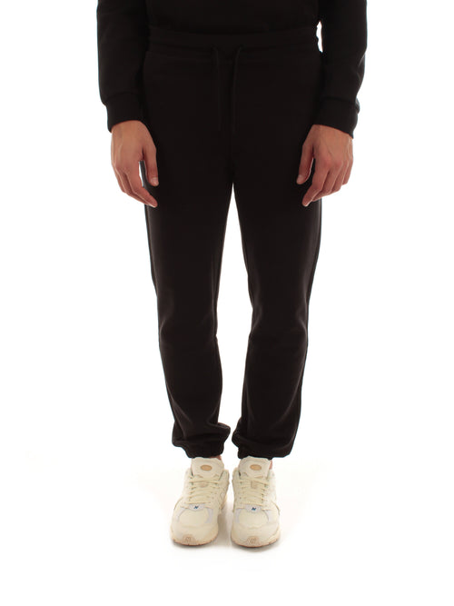 Woolrich pantaloni in misto cotone interlock da uomo black