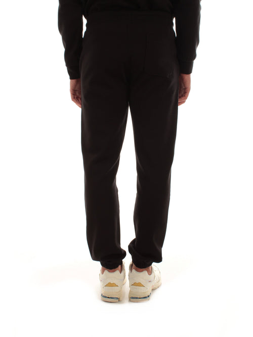 Woolrich pantaloni in misto cotone interlock da uomo black