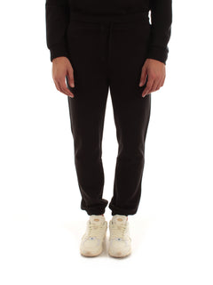 Woolrich pantaloni in misto cotone interlock da uomo black