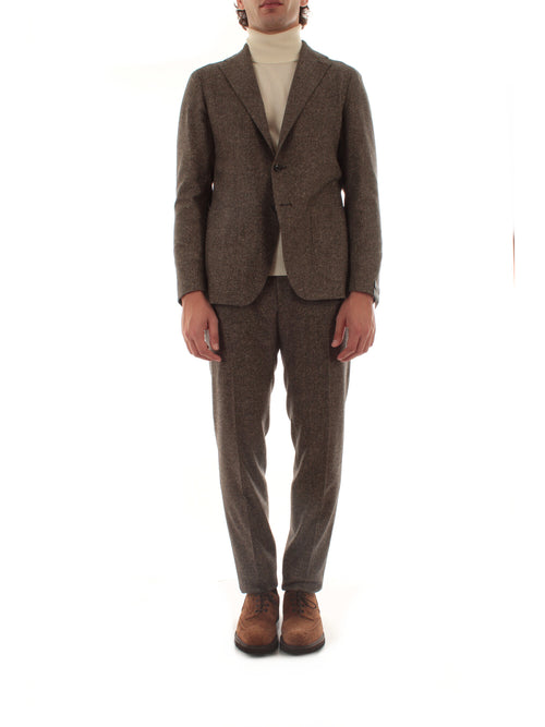 Tagliatore abito monopetto marrone da uomo