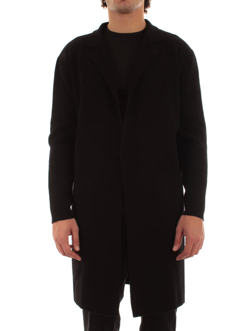 Tagliatore FOYLE cappotto in maglia da uomo nero
