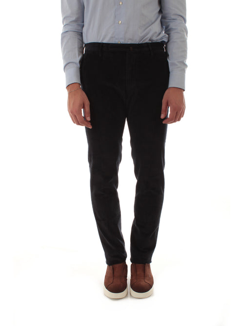Incotex pantalone Pattern 30 in velluto a coste da uomo blu navy