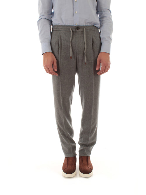 Incotex pantalone in lana vergine da uomo grigio