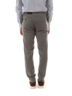 Incotex pantalone in lana vergine da uomo grigio