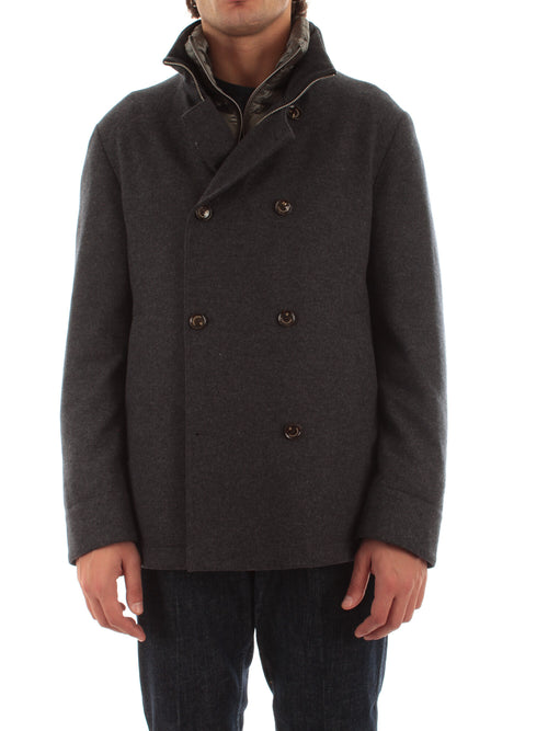 Montecore giacca doppiopetto con imbottitura da uomo lava grey
