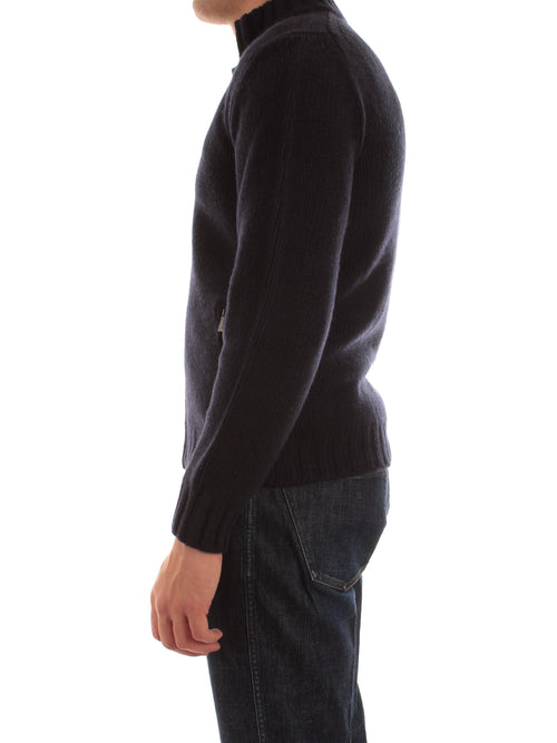 Mauro Ottaviani maglia full zip da uomo navy