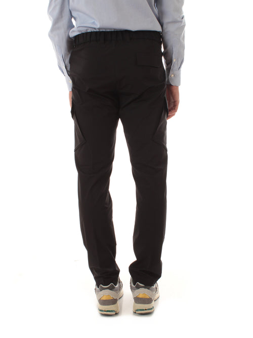 Herno pantaloni cargo in light comfort stretch woven da uomo nero