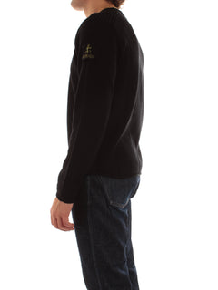 Premiata maglia girocollo in lana da uomo nero