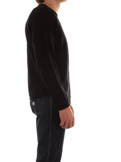 Premiata maglia girocollo in lana da uomo nero