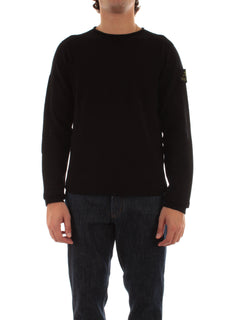 Premiata maglia girocollo in lana da uomo nero