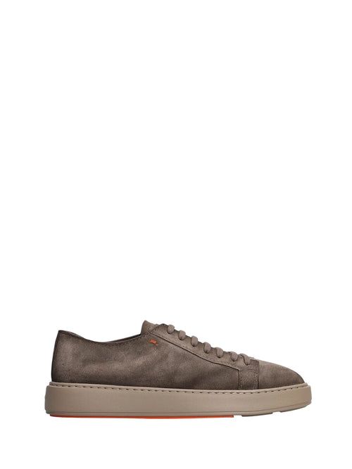 Santoni sneaker Godfrey in camoscio marrone da uomo