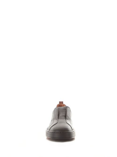Santoni sneaker slip on in pelle da uomo blue