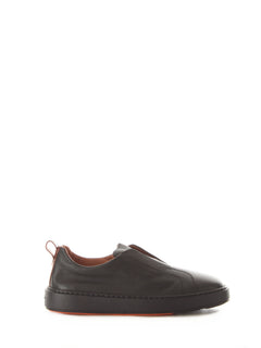 Santoni sneaker slip on in pelle da uomo blue
