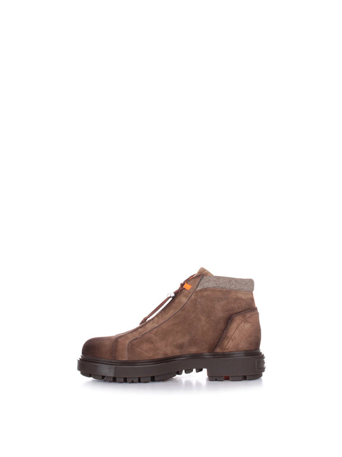 Santoni CORVAT stivaletti da uomo in suede brown