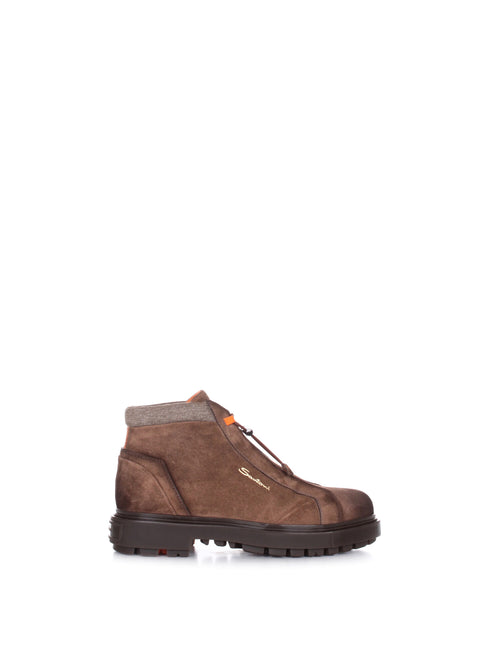 Santoni CORVAT stivaletti da uomo in suede brown