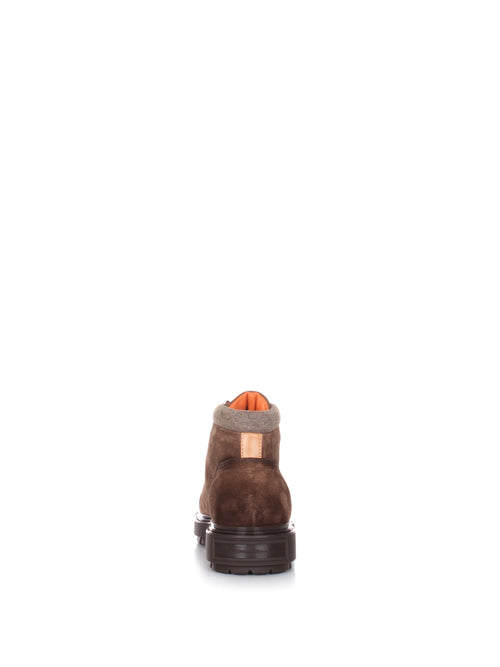 Santoni CORVAT stivaletti da uomo in suede brown