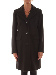 Emme Marella ACERBI cappotto monopetto da donna nero