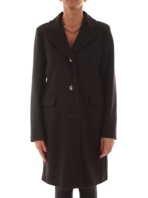 Emme Marella ACERBI cappotto monopetto da donna nero