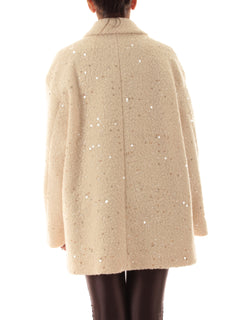 Emme Marella RANCH cappotto con paillettes da donna burro