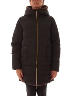 Emme Marella GEBEL piumino lungo in taffetà da donna nero