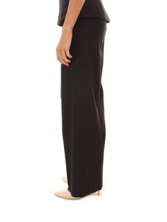 Emme Marella POLA pantaloni dritti da donna nero