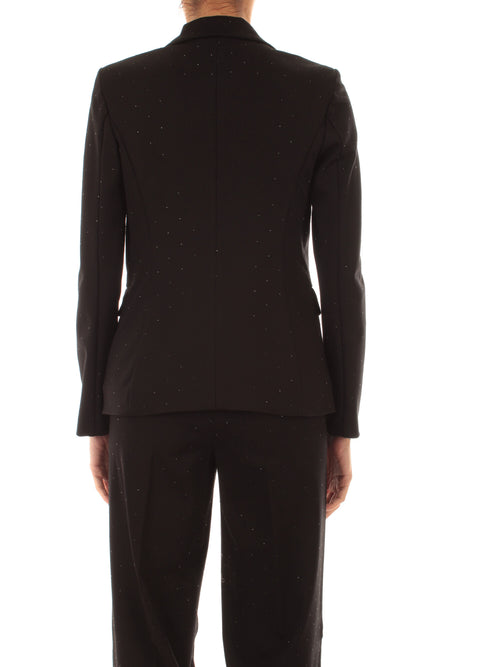 Emme Marella LINCE blazer in jersey con applicazioni da donna nero