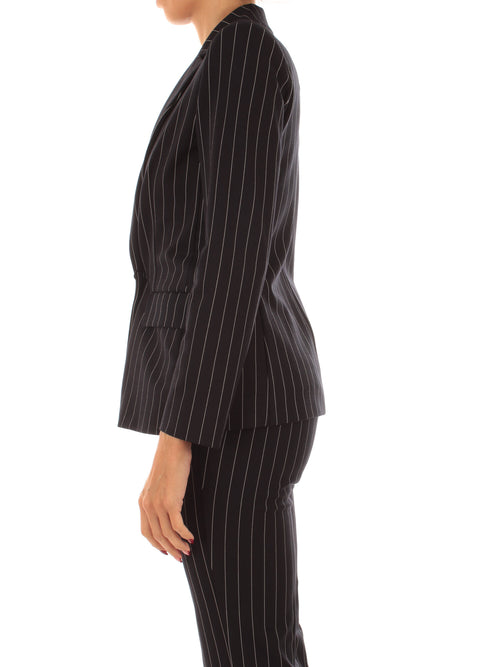 Emme Marella DRINK blazer in jersey da donna blu gessato